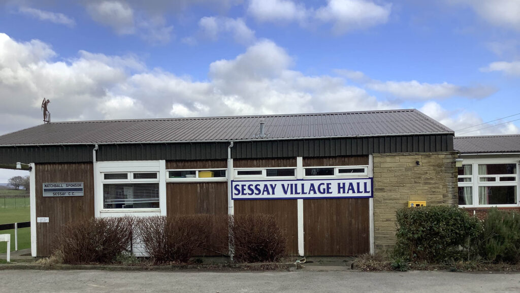 Sessay Village Hall with sign